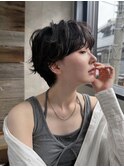 大人マッシュショート丸みひし形暗髪丸顔K20260806