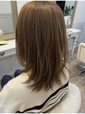 透明感ヌーディーベージュ*ウルフ外はねボブ