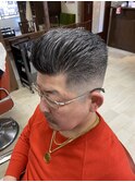 【HOMME HAIR 稲田】 サイドパート フェード スタイル