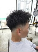 大分中央町メンズパーマカットスキンフェード短髪ショート