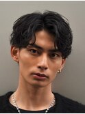 渋谷メンズマッシュウルフカット緩めシャドウパーマルーズパーマ