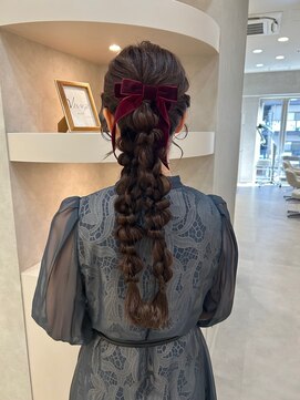 ツイン編みおろし