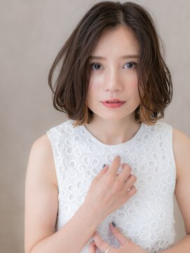 モッズヘア 越谷(mod's hair) イヤリングカラー小顔ミディアムレイヤーボブディX越谷30代40代