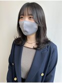 顔周りカット × olive graige