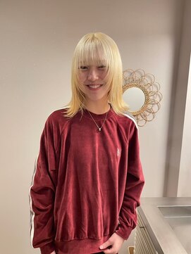 チャプター 問屋町(chapter) 髪質改善顔まわりレイヤーカットブロンドベージュケアブリーチ