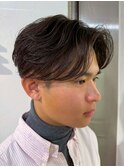 センターパート×ニュアンスパーマ