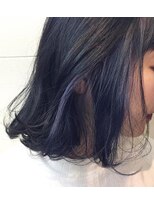 ラフ 原宿(L.a.a.g.f harajuku)&nbsp;ネイビー ブルーカラー インナーカラー ボブ＠原宿