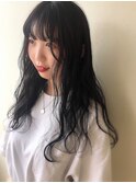 黒髪地毛風グレージュ韓国風波ウェーブロング【CERCA高田馬場】
