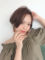 クシュ 所沢東口店(kusyu...) カーキグレージュマッシュショートボブフェザーバング(所沢)