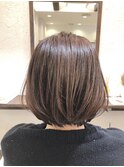 前髪あり大人マッシュボブ30代40代50代/シアーイルミナカラー