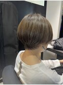 40代50代ミントベージュ×ショート×赤味消しカラー×白髪染め