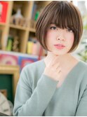 斜めバング黒髪くすみカラー前下がりボブc5北浦和20代30代40代
