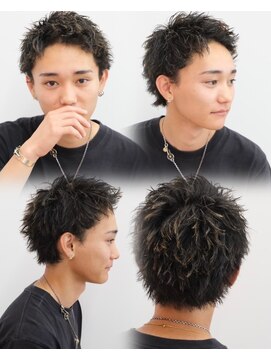 ビカムメンズヘアー 栄店(become men's hair) 無造作スパイキーショートツイストスパイラルパーマ短髪