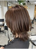 ミルクティーベージュダブルカラーケアブリーチハイライトカラー