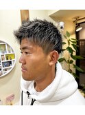 #アップバング #イケメン #ベリーショート #シルバーカラー
