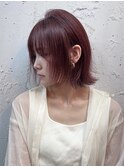 ピンクベージュ　レイヤーカット　髪質改善　ボブ　30代