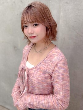 オーブヘアー ウィンク 近江八幡店(AUBE HAIR wink) 20代・30代_エフォートレスボブ×ピンクブラウン