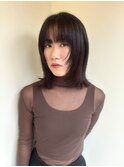 暗めレッド×ボブレイヤースタイル