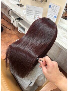 アボックス(abox) ブリーチなし/カシス/ワインレッド/ピンク/髪質改善/U24/学割