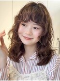 オリーブグレー/韓国風巻き/レイヤーカット/マロンベージュ/原宿