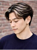 浦和メンズハイライトカラーメッシュカラーセンターパート