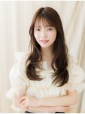 韓国風巻き/ショコラブラウン/ダークブラウン/ゆる巻きロングe