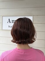アミュレ ヘア サロン(Amule hair salon)&nbsp;クセを活かしたくびれボブ世田谷美容院オレンジレッドカラー