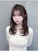 ミディアム/ハッシュカット/レイヤーカット/グレージュ/川崎161