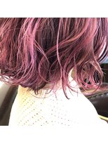 アナログ(ANALOGUE) 【ANALOGUE】くすみバイオレットピンク 波ウェーブ柔らかボブ