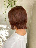 テトヘアー(teto hair) ボブ　ワンレン　オレンジ　切りっぱなし　マンダリン