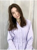 センター北/くせ毛風/セミウェットウェーブ/抜け感/ロング