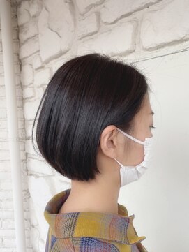 イロヘア アンジョウ(ilo.hair anjo) 耳かけショートボブ×くすみブラウン