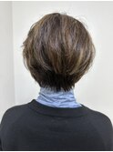 小顔 前下がりショートボブ