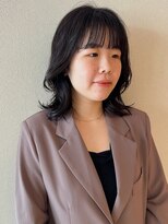 ノラギンザユー(NORA GINZA/U)&nbsp;パーマくびれボブくびれミディパーマ黒髪パーマ