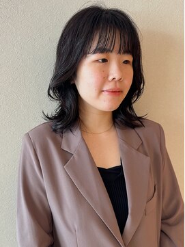 ノラギンザユー(NORA GINZA/U) パーマくびれボブくびれミディパーマ黒髪パーマ