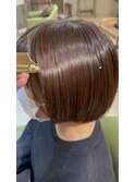 髪質改善酸性ストレート+ミニボブ