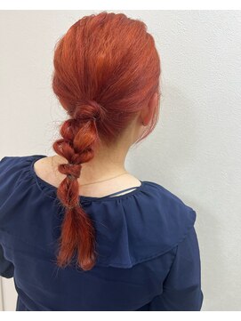 アールモンドヘア新世界 【北見】#ダブルカラー#アプリコットオレンジ#ブリーチカラー