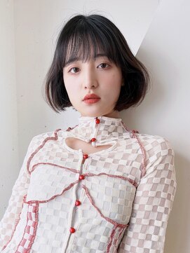 アイティーバイアルバム 藤沢店(IT by ALBUM) ワンホンボブ_斜めバンググレージュカラー_49214