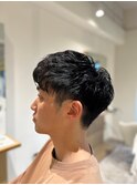 MEN'SHAIRアッシュブラックベリーショート