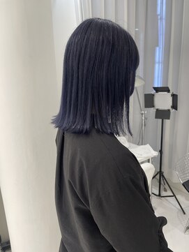 ハイブ 金沢(Hive) ブリーチハイトーンブルーラベンダーぷつっとカットミディアム