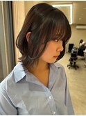 黒髪ボブルフネビージュ小顔ワンレン