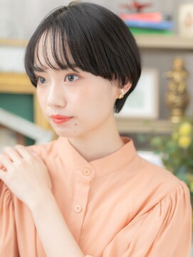 カバーヘア ブリス 戸田公園西口店(COVER HAIR bliss) ★シースルーバング小顔補正カット黒髪丸みショート20代30代★1