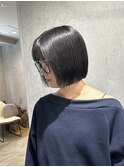 ROUIS 津田沼 ミニボブダスティーグレー/切りっぱなしボブ/艶髪