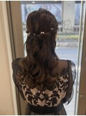 艶髪ハーフアップ結婚式参列お呼ばれヘア