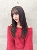 透明感グレージュ/レイヤーカット/顔まわりカット