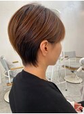 20代30代40代50代丸みショート髪質改善ウォームブラウン