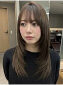 イメチェン/ピンクベージュ/アンブレラカラー/前髪/生田