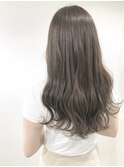 オリーブベージュ×波巻きロング