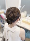 編み込みアップスタイル