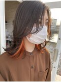 顔周りレイヤー × インナーオレンジ